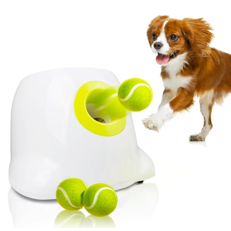 Dog ball thrower tennis launcher demonstrating 3m throw distance