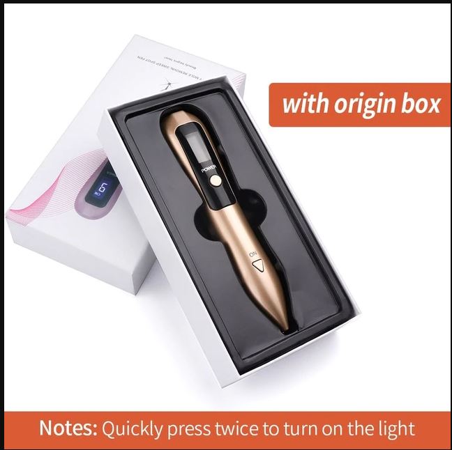 Plasma pen showing power button and grip