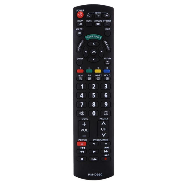 Back view of Panasonic TV remote showing battery compartment