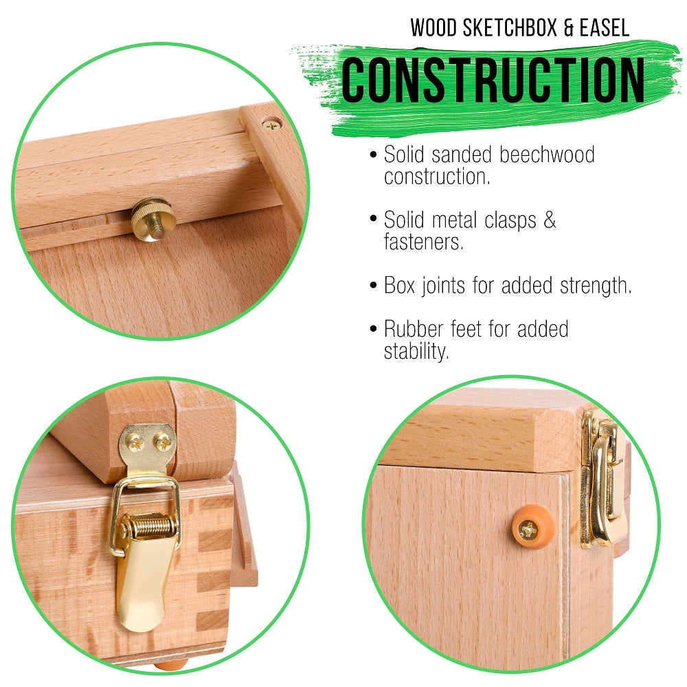 Carrying handle on the wood table sketch box easel