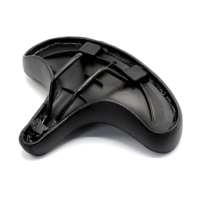 Profile of bike saddle showing size and shape for comfort