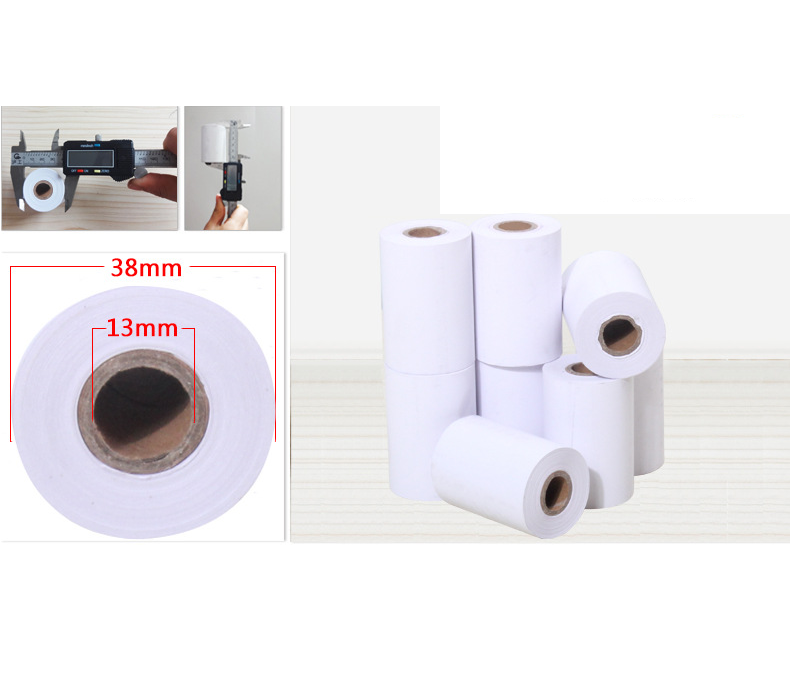 Stack of white thermal eftpos rolls 57x38mm size