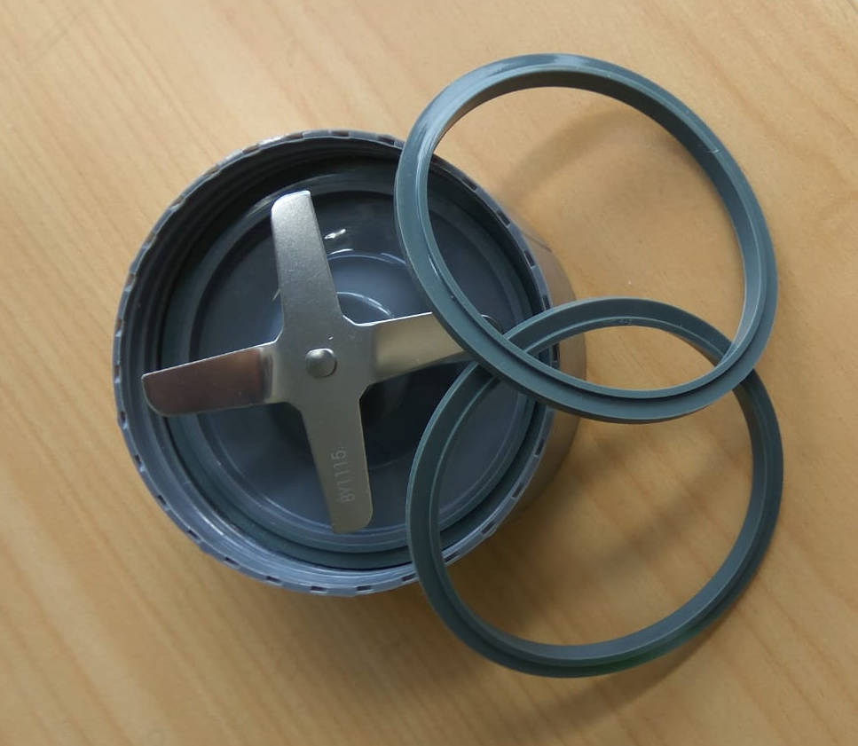 Top angle of grey Nutribullet blade gasket seal