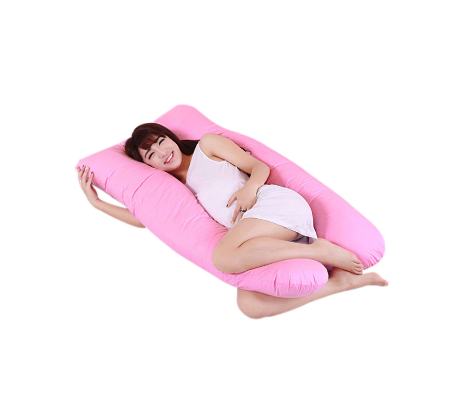 Pregnancy pillow compressed in packaging for shipping