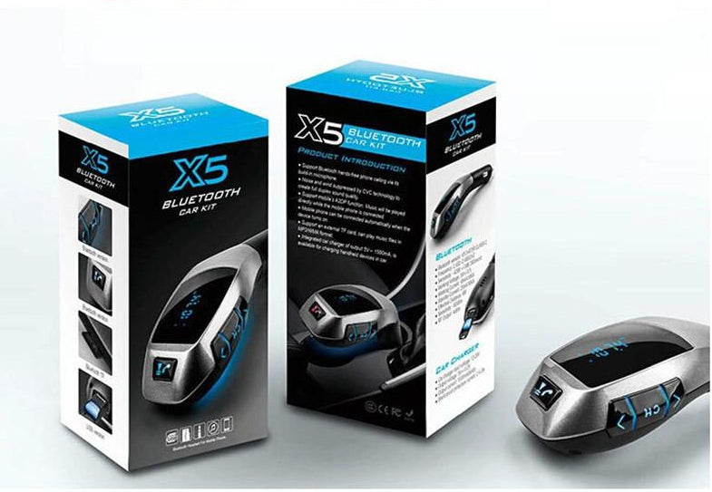 New X5 Bluetooth Wireless LCD MP3 Player Car Kit SD MMC USB FM Transmitter Modulator
