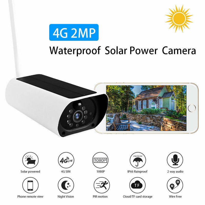 Wireless Security Camera System 100% Wire Free 4G Solar Camera