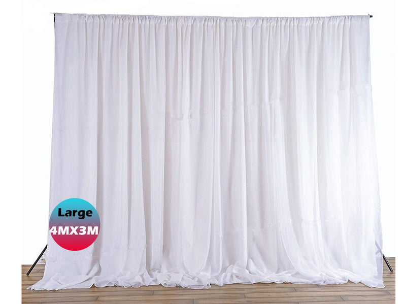 White Wedding Backdrop Curtain