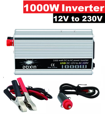 Close-up of USB output on car inverter 12V to 230V