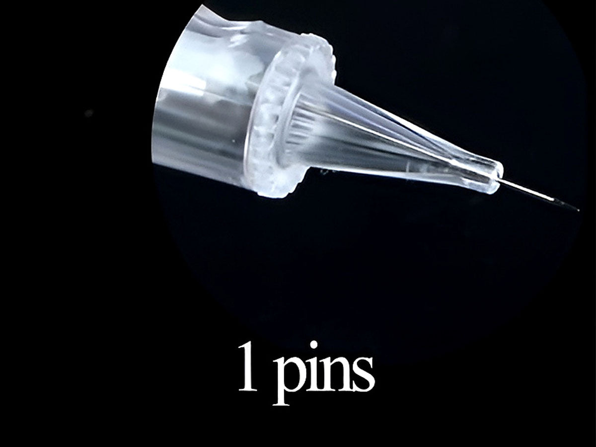 Derma Pen Needles Cartridge 1Pin attached to Dr Pen device