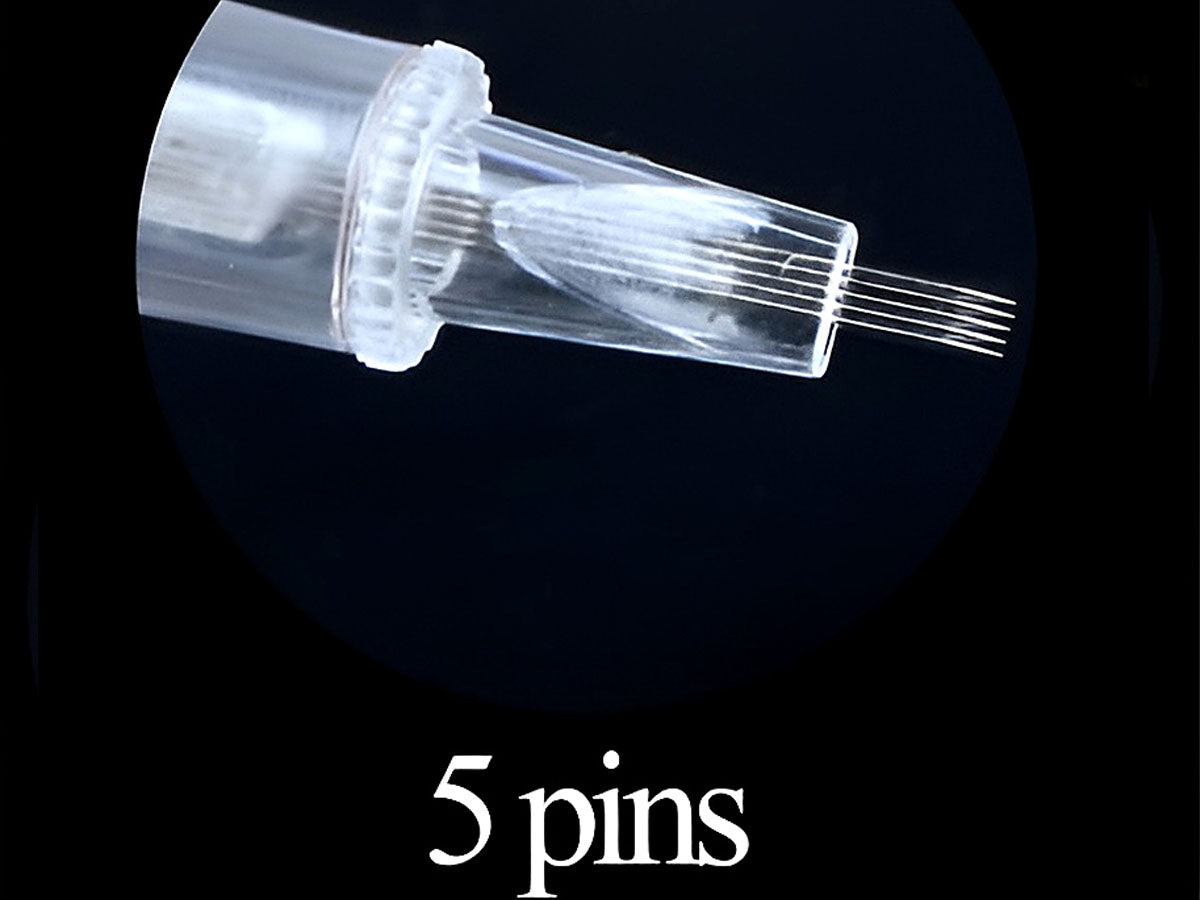 Derma pen needles cartridge 5 pin with focus on needle length