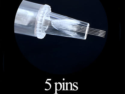 Derma pen needles cartridge 5 pin with focus on needle length