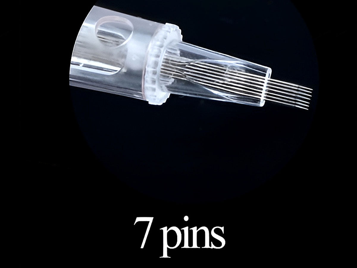 Derma pen needles cartridge 7 pin attached to microneedle device