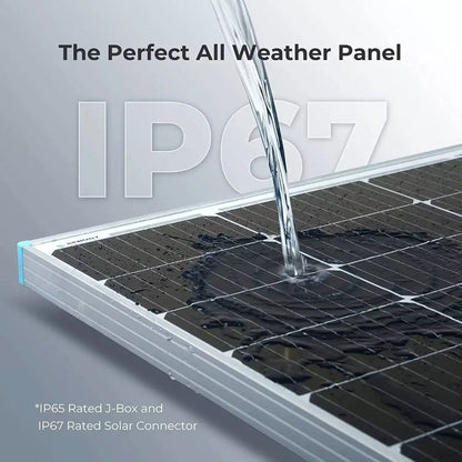 Solar panel with visible mounting holes on frame