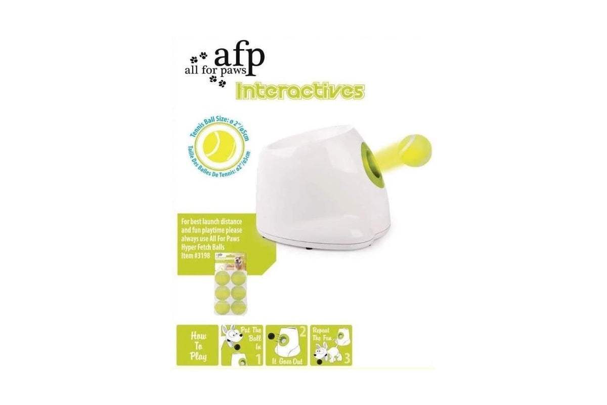 Top view of dog ball thrower tennis launcher with ball loading area