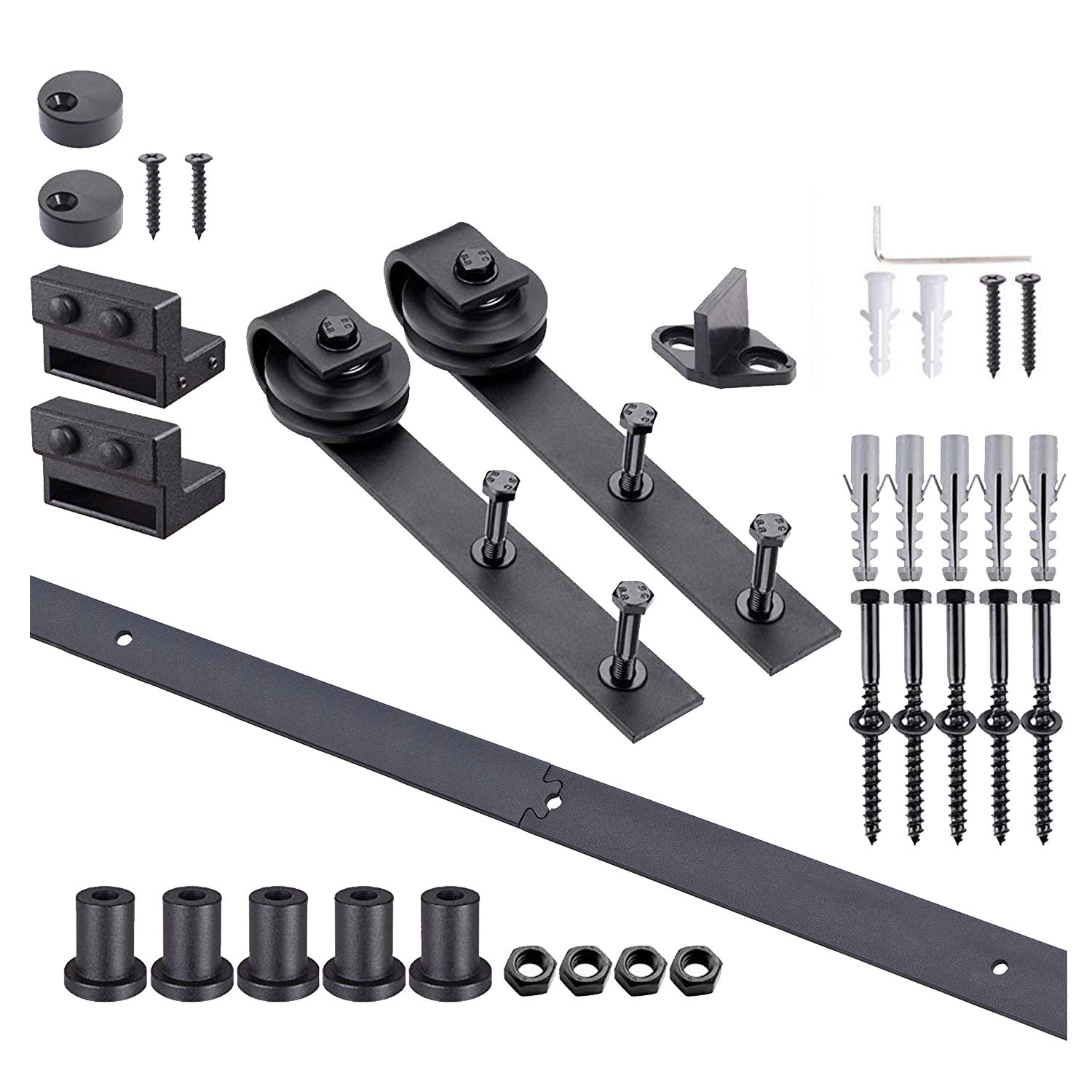 Barn door hardware 2m demonstrating smooth quiet sliding