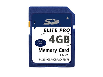 SD Card 2GB Elite Pro inserted into adapter for full-size use