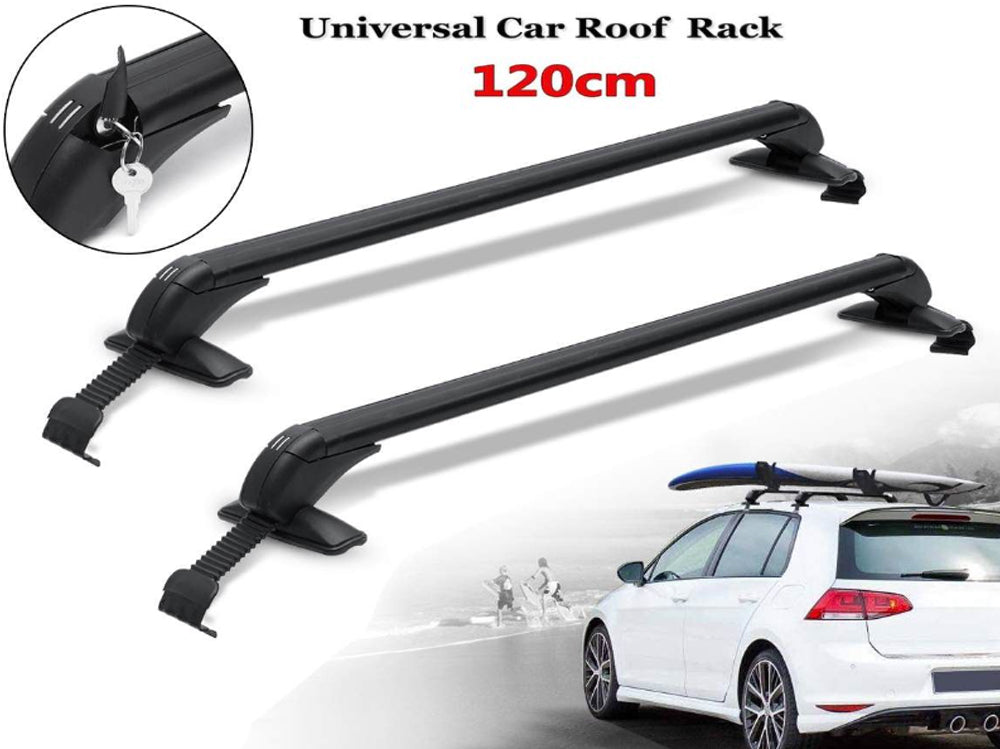 Universal roof rack cross bars with no-drill mounting system