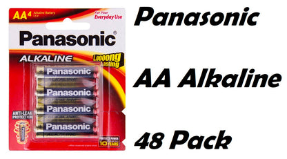 Close up of Panasonic AA Battery alkaline label