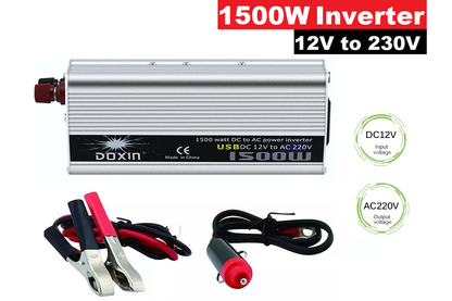 Side view of car power inverter 1500W with cooling fan vents