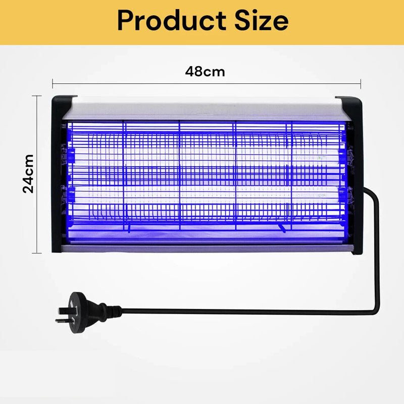 Close up of Bug Zapper UV light tube glowing