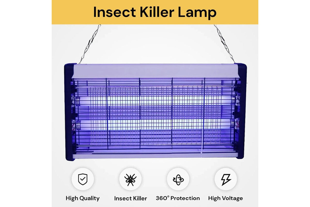 Side angle of Bug Zapper insect killer in black casing