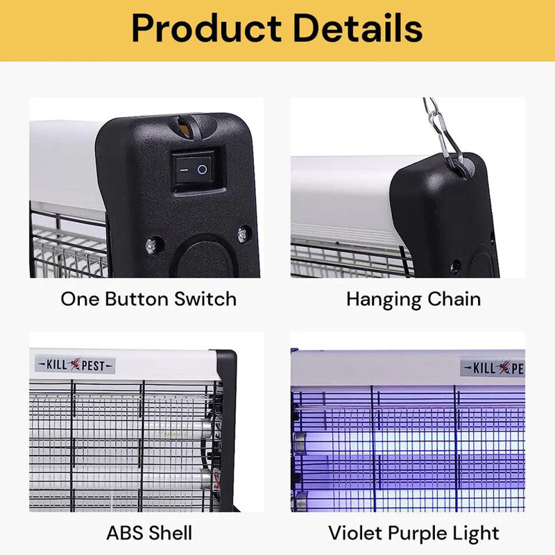 Bug Zapper insect killer compact size beside a ruler