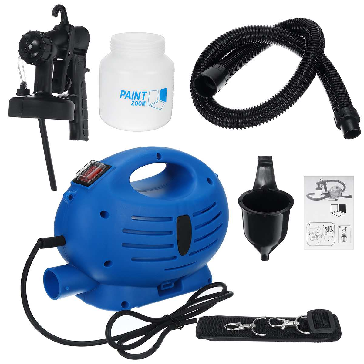 Electric paint spray gun with paint pot detached