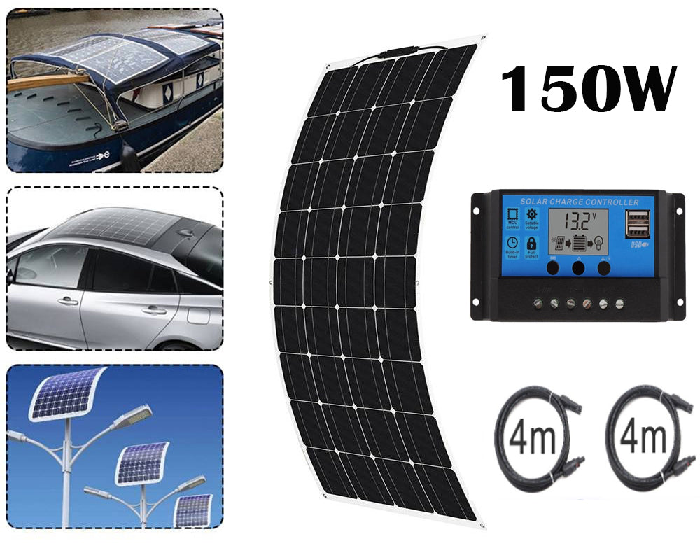 150W 18V Solar Panel Charger Monocrystalline Flexible