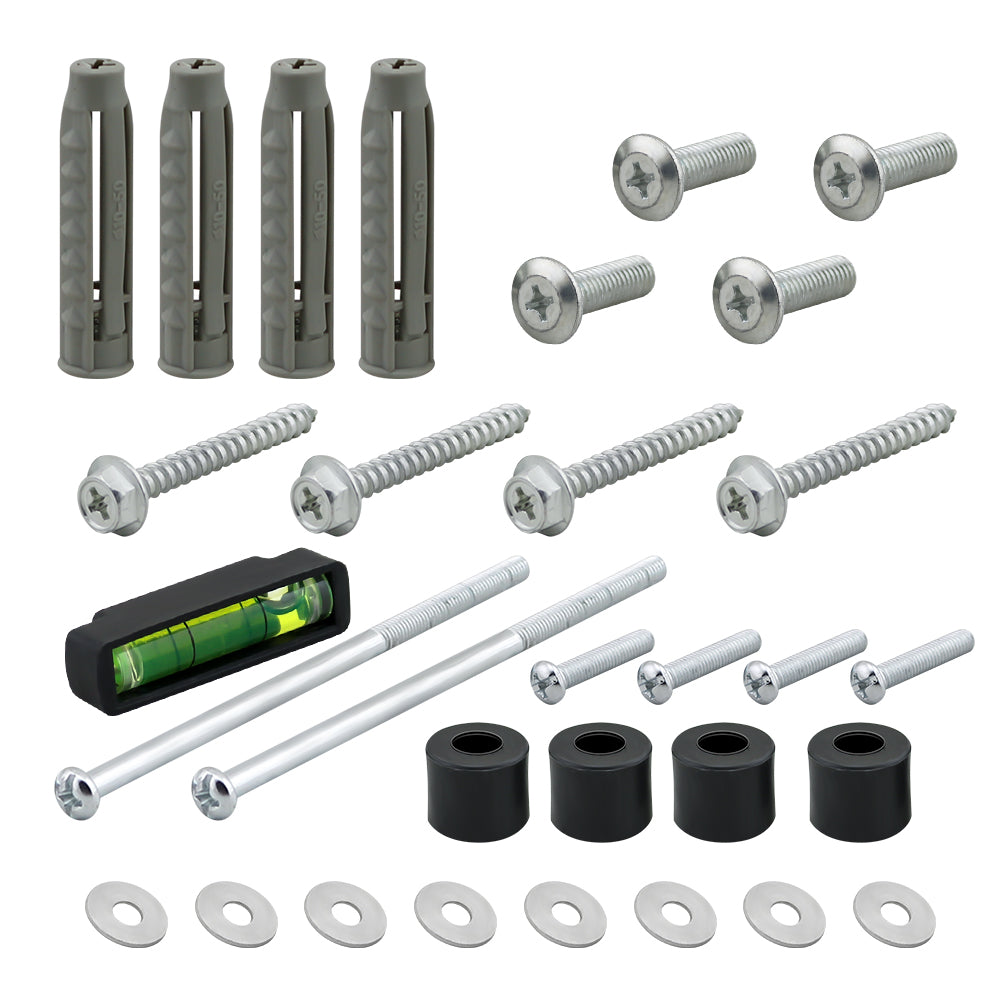 Black steel TV wall bracket holding large flat screen