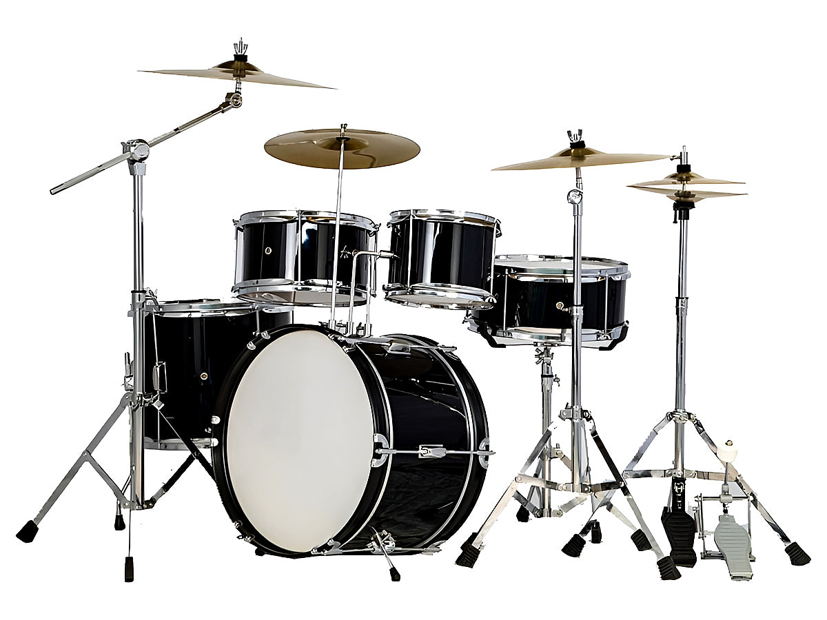 Close-up of Drum Kit Set black bass drum and pedal