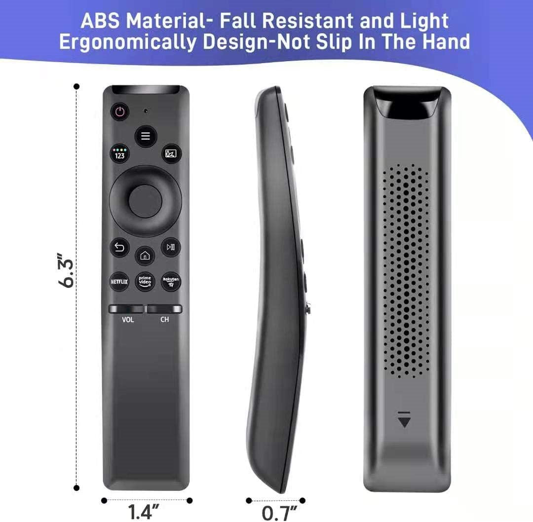 Samsung Smart TV remote replacement resting on a wooden table