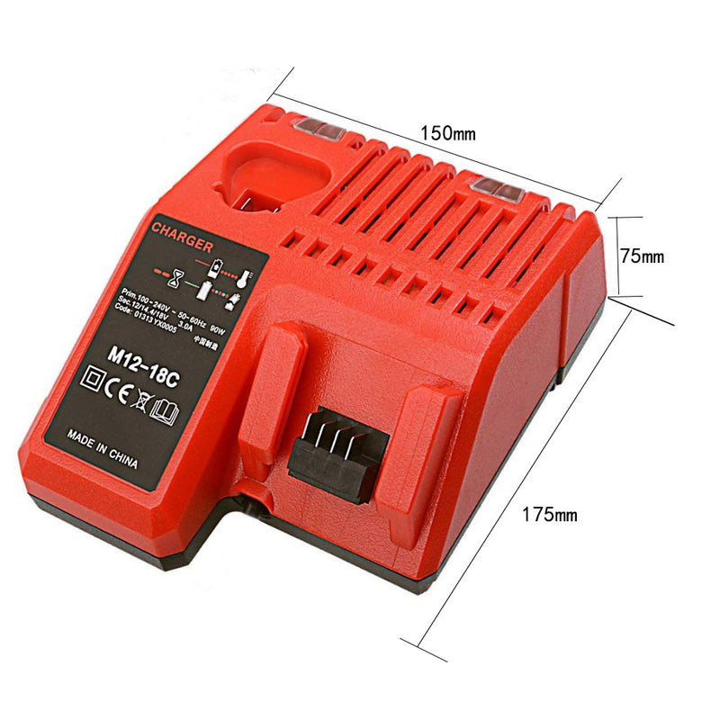 Replacement 4.0Ah Battery and Battery Charger for Milwaukee M18