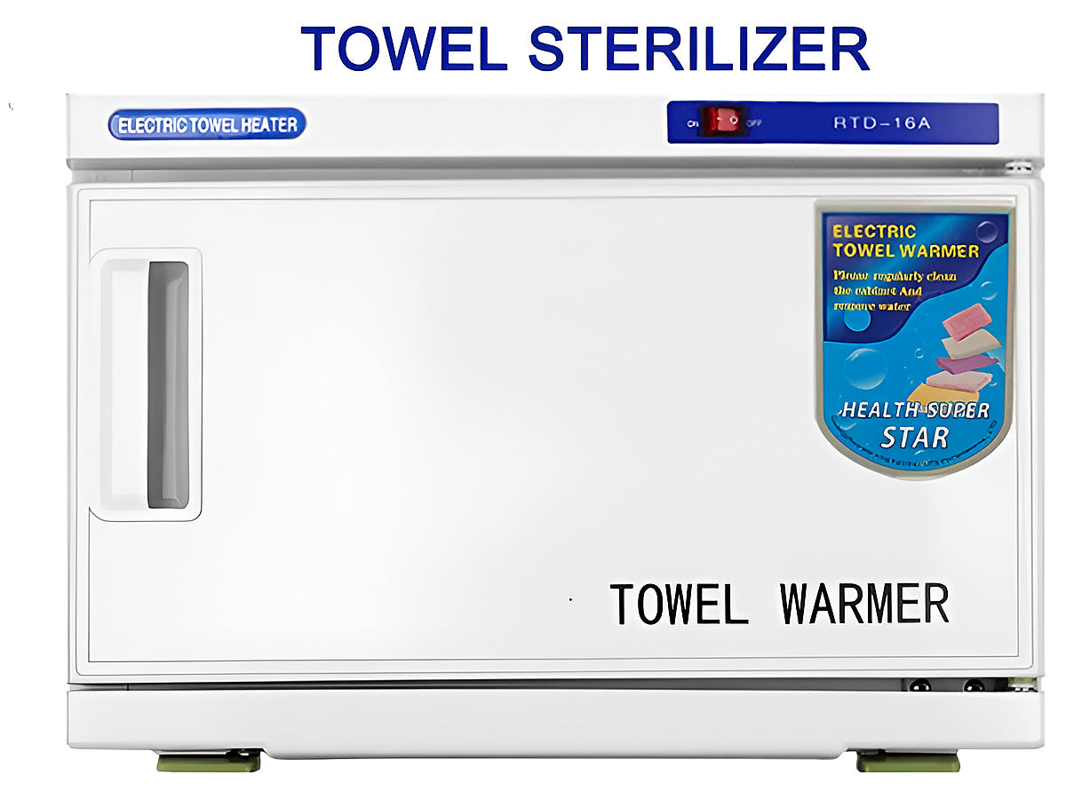 Towel warmer cabinet with removable drip tray