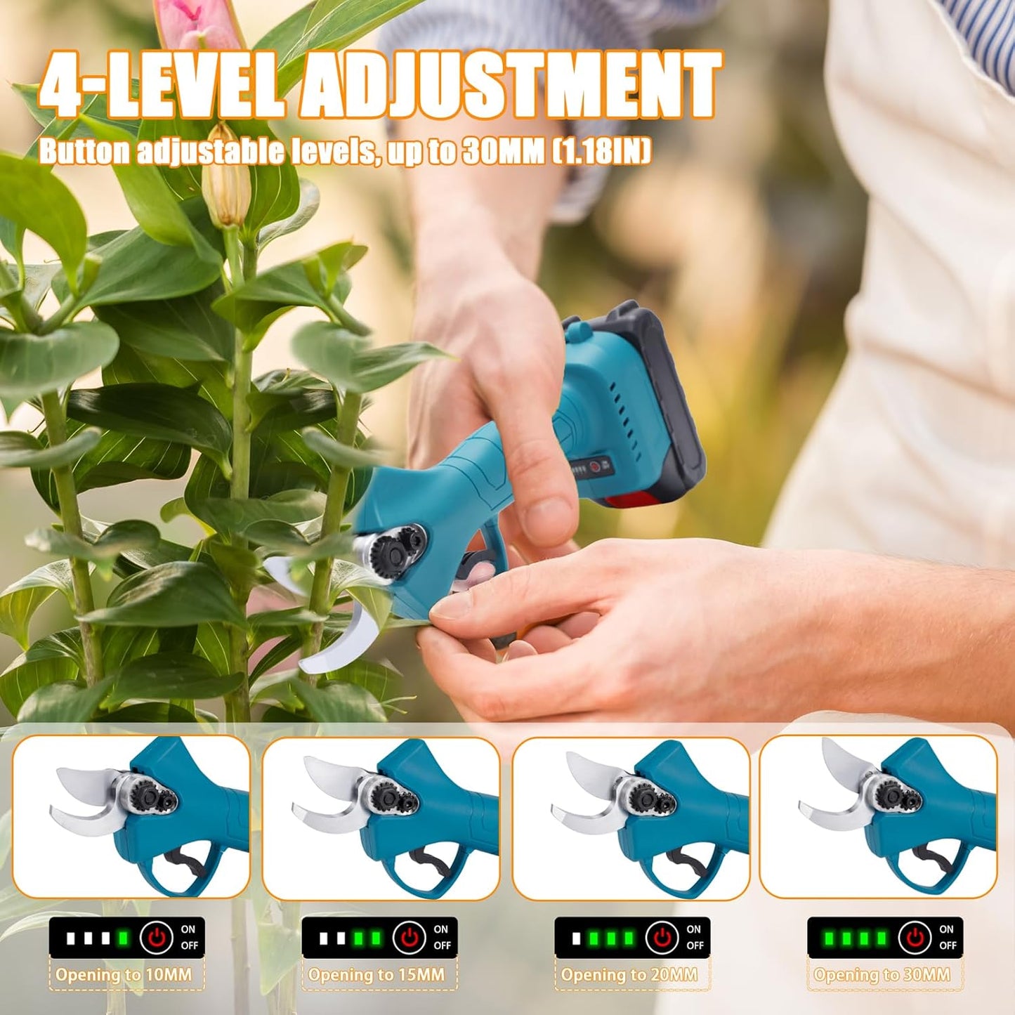 Cordless Electric Branch Scissors 30mm Pruning Shear Cutter