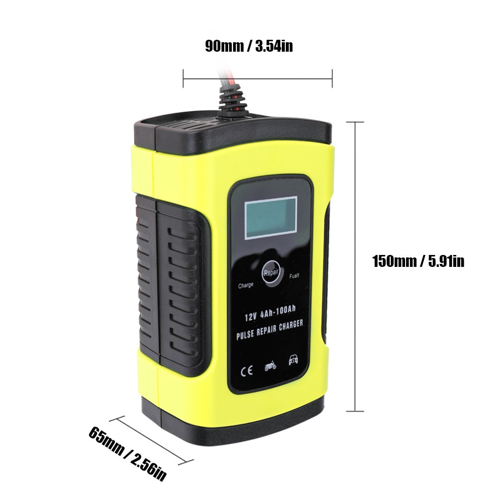 Top view of car battery charger with ABS flame retardant case