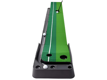 Indoor golf practice set folded for easy storage