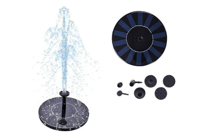 Close-up of solar water fountain pump in clear water