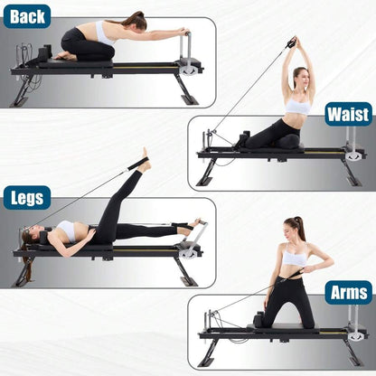 Foldable Pilates Reformer Machine With Headrest