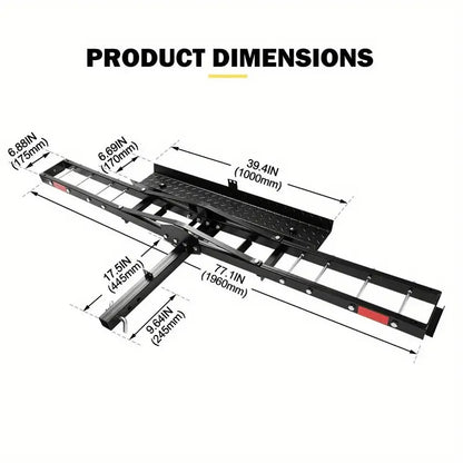 Removable steel loading ramp on motorbike carrier dirt bike rack