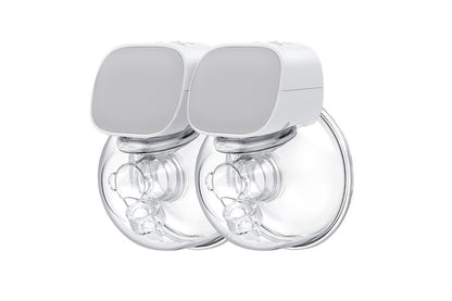 Close up of grey electric breast pump material and buttons