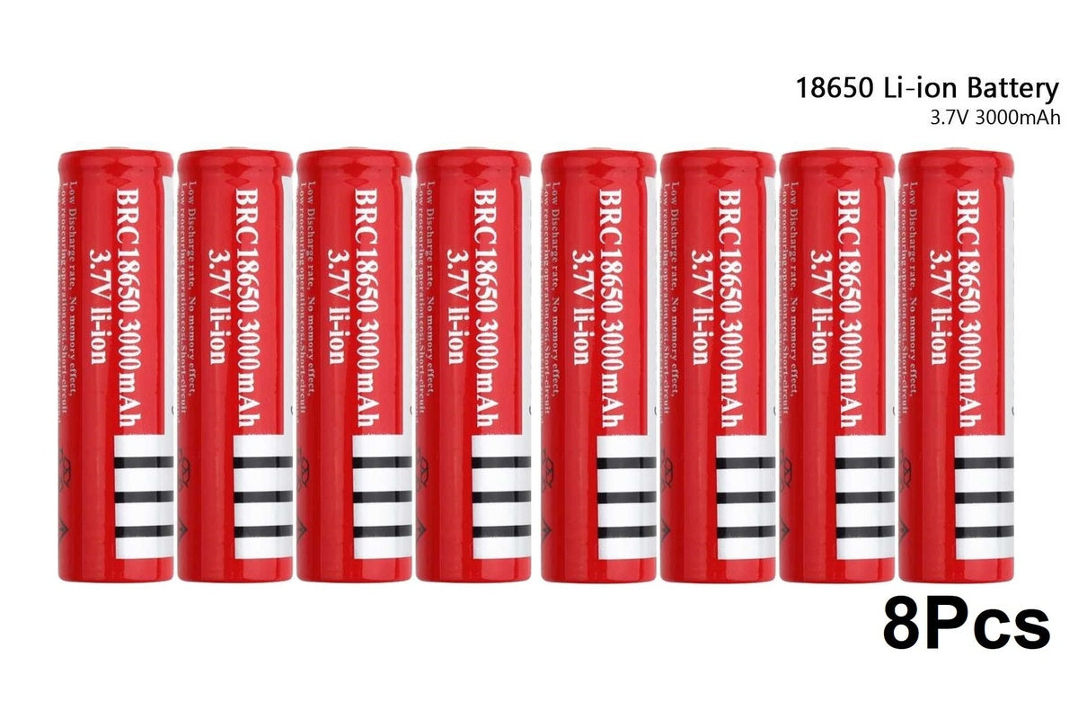 Close up of 18650 rechargeable battery showing protection circuit