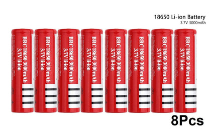 Close up of 18650 rechargeable battery showing protection circuit