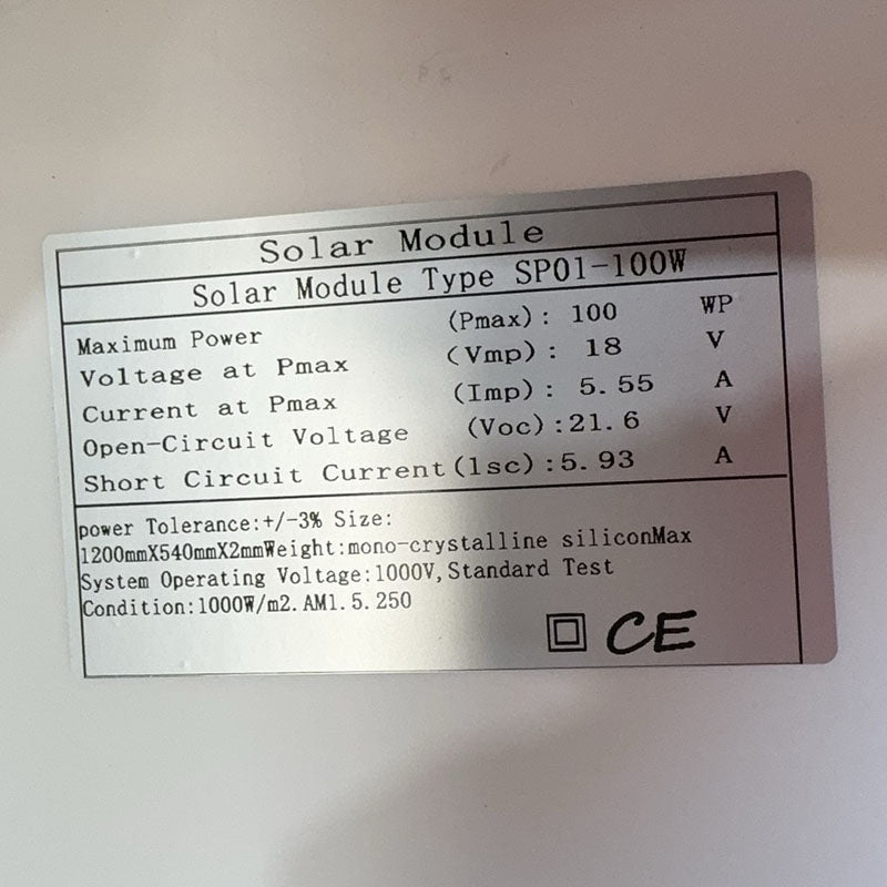 Lightweight 100W solar panel kit ideal for camping