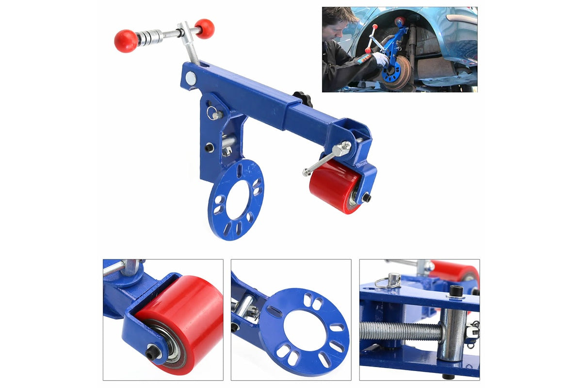 Adjustable length fender roller tool with ergonomic handle