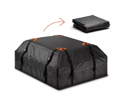 Open car roof bag cargo bag showing large 425L capacity