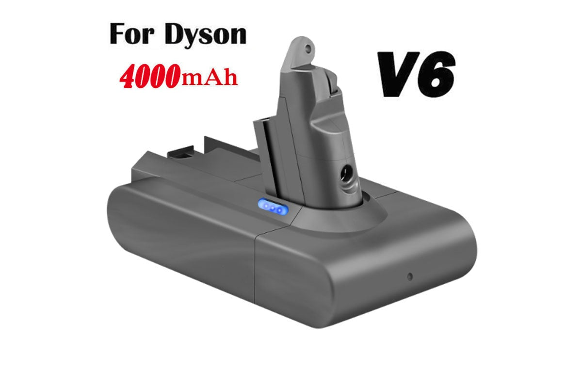 Side view of Dyson V6 battery replacement in lithium-ion material