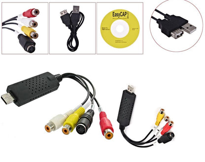Close up of EasyCap USB 20 Video Adapter composite and S-Video inputs