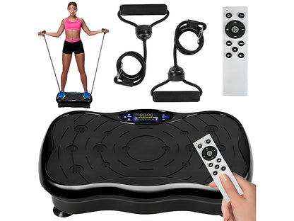 Side angle of vibration plate exercise machine showing control panel