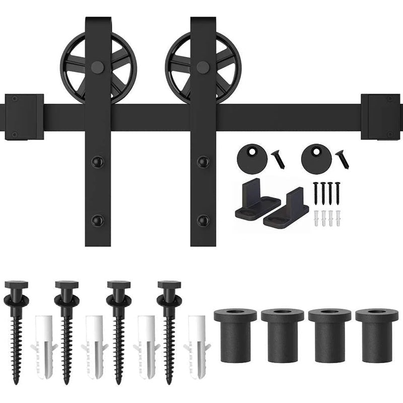 Barn door hardware 23M rail in black powder coat finish