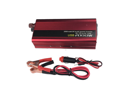 Top angle of 2000W car inverter 12V showing USB port